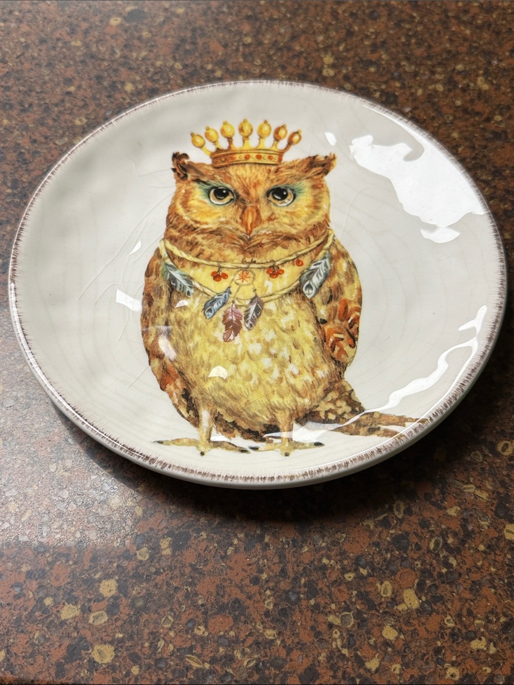 Royal Forest Animal Owl Dessert/Salad Plate designed by Grace's Teaware